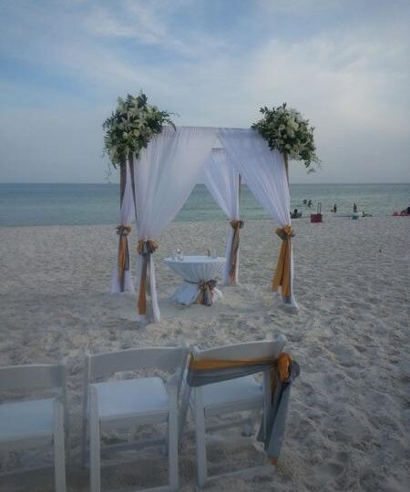 Bamboo Arbor for a Pensacola Beach Wedding