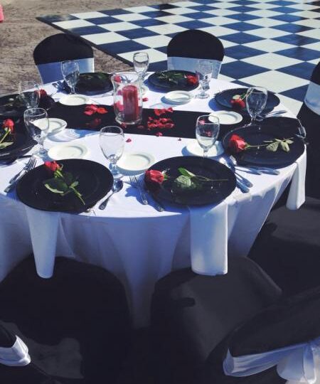 Black and White Checkered Dance Floor at Pensacola Yacht Club
