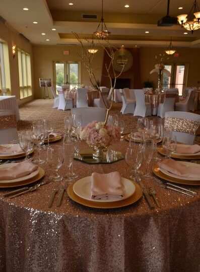 Blush Sequin Overlay