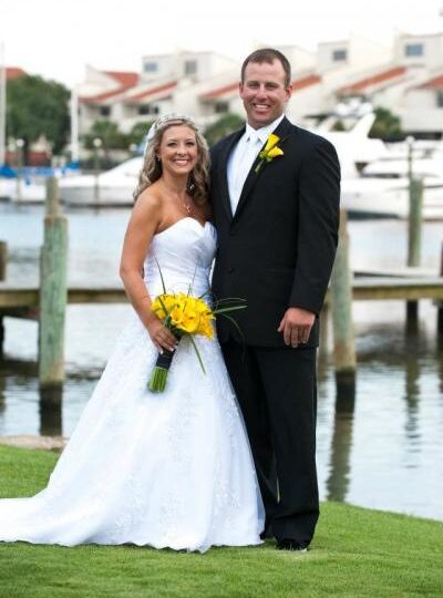 Downtown event at Palafox Wharf in Pensacola Florida. Gorgeous bride and groom.