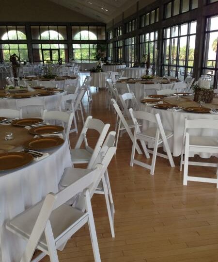 White Garden Chair seating/Reception at Sanders Beach Community Center